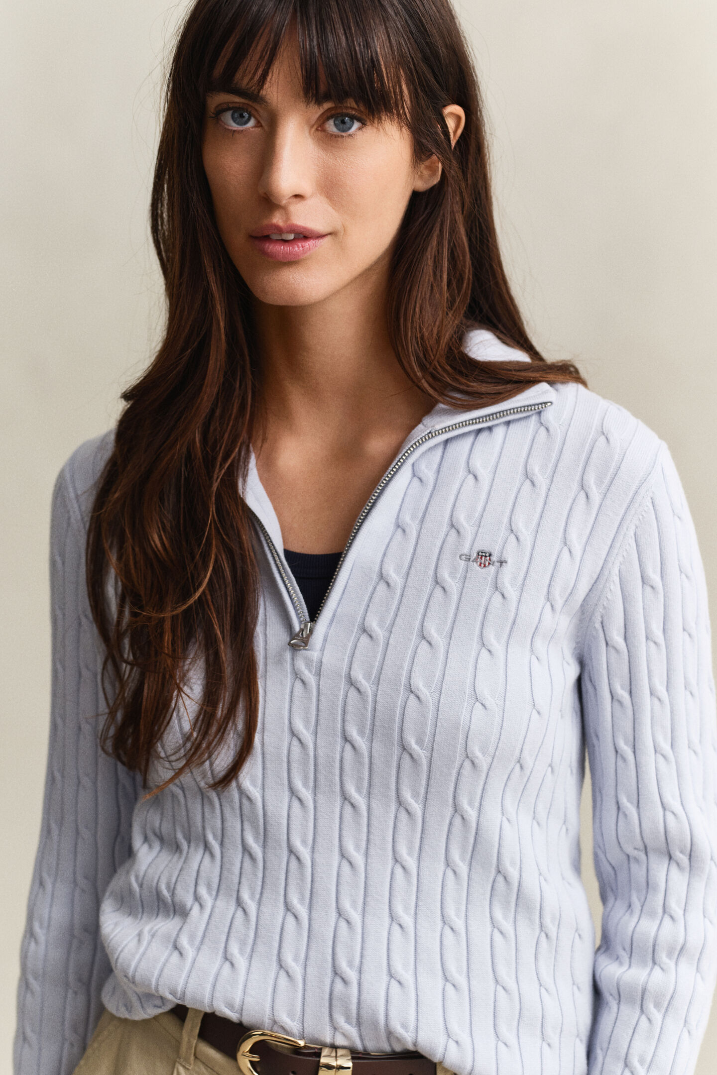 Cable Knit Half-Zip Sweater