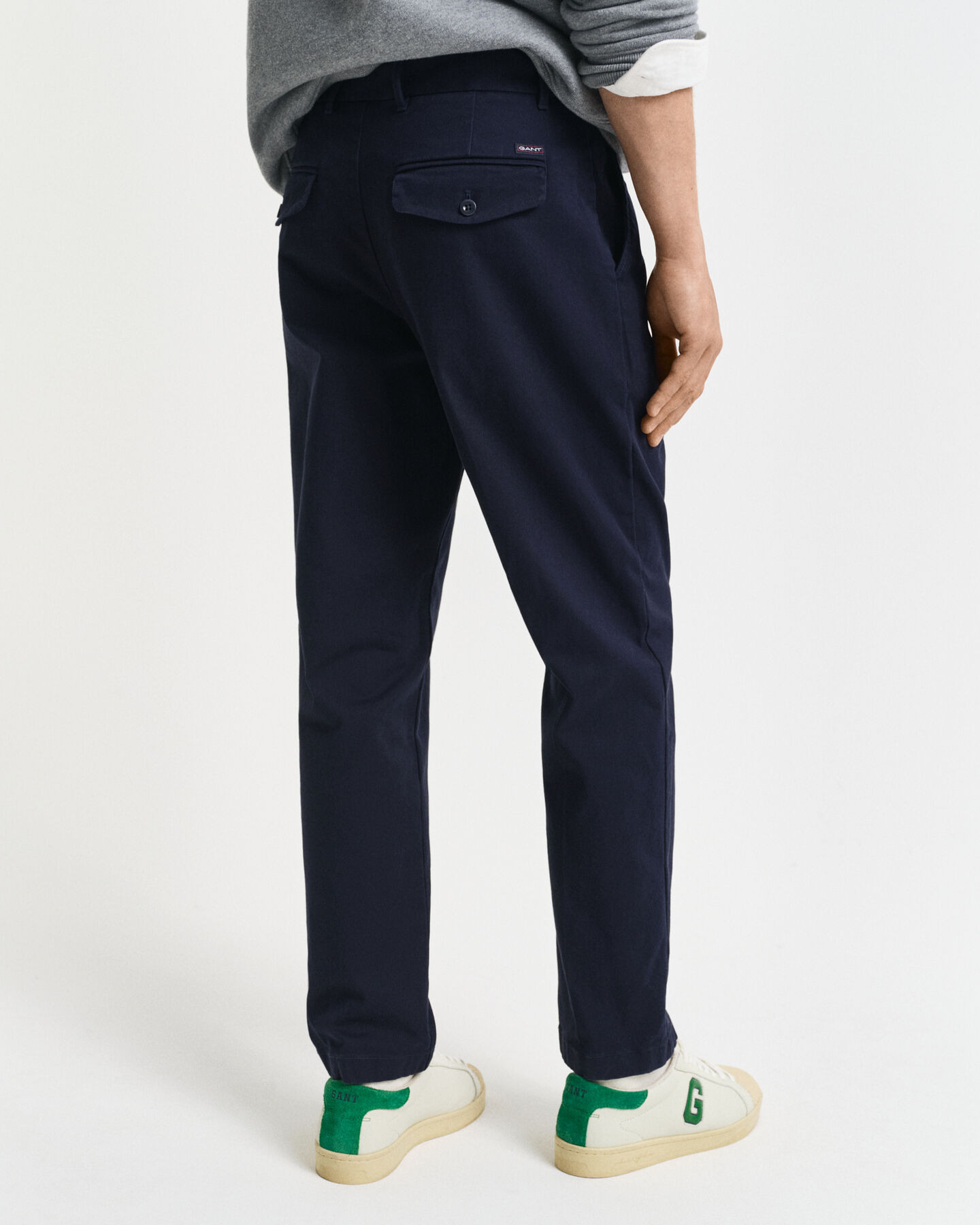 Slim Fit Tapered Cotton Twill Pants