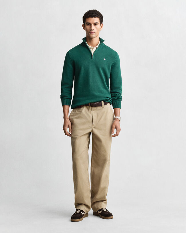 Casual Cotton Half-Zip Sweater