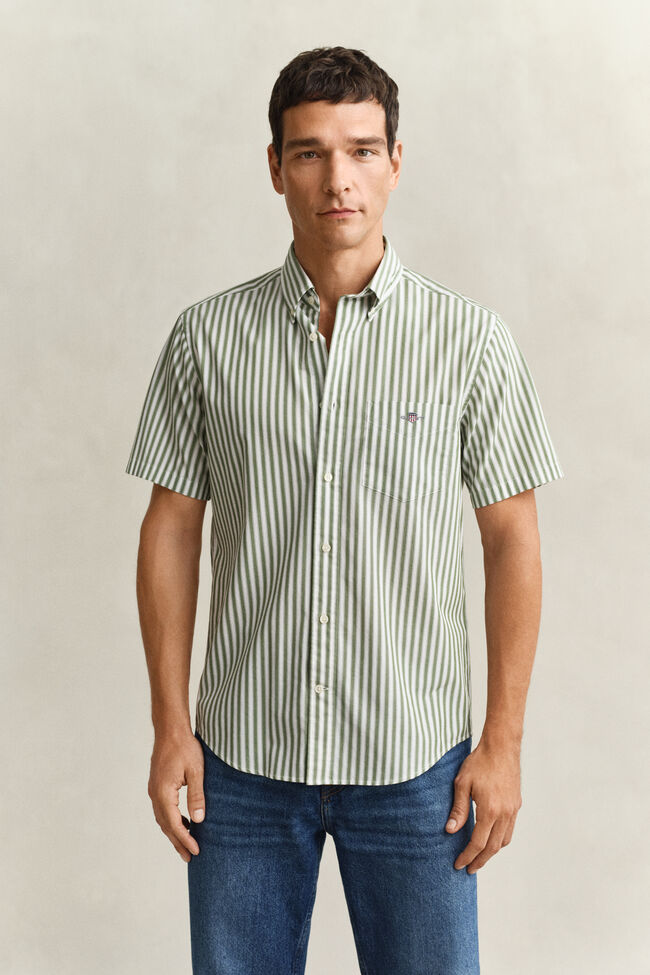 Striped Classic Poplin Short Sleeve Shirt