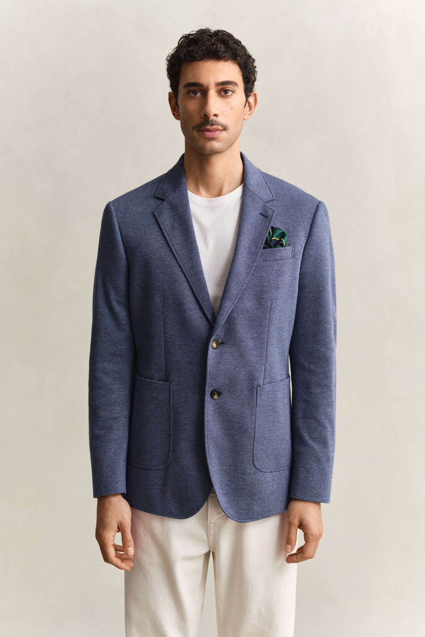 Two-Toned Jersey Piqu&eacute; Blazer