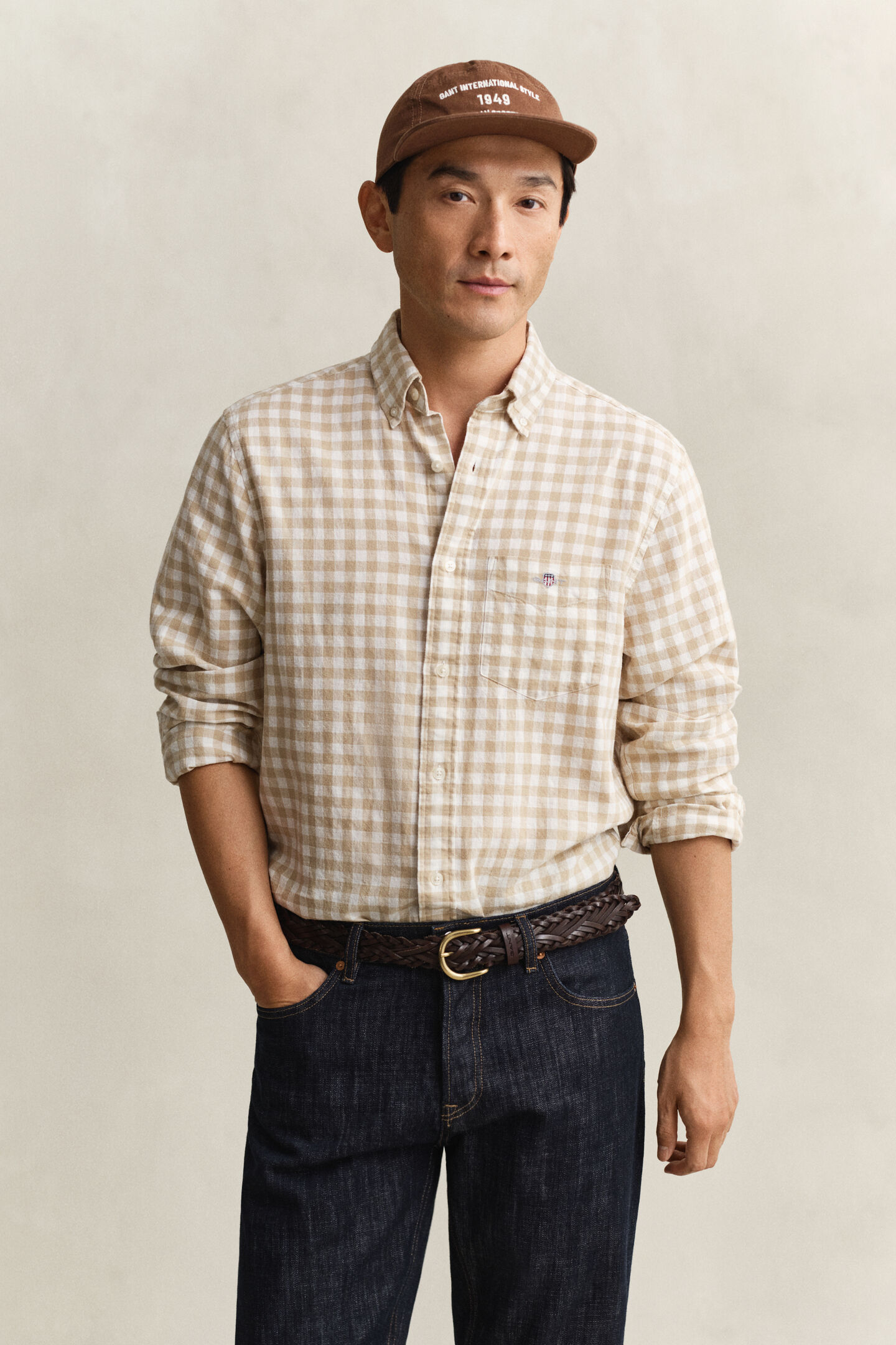 Gingham Linen Blend Shirt