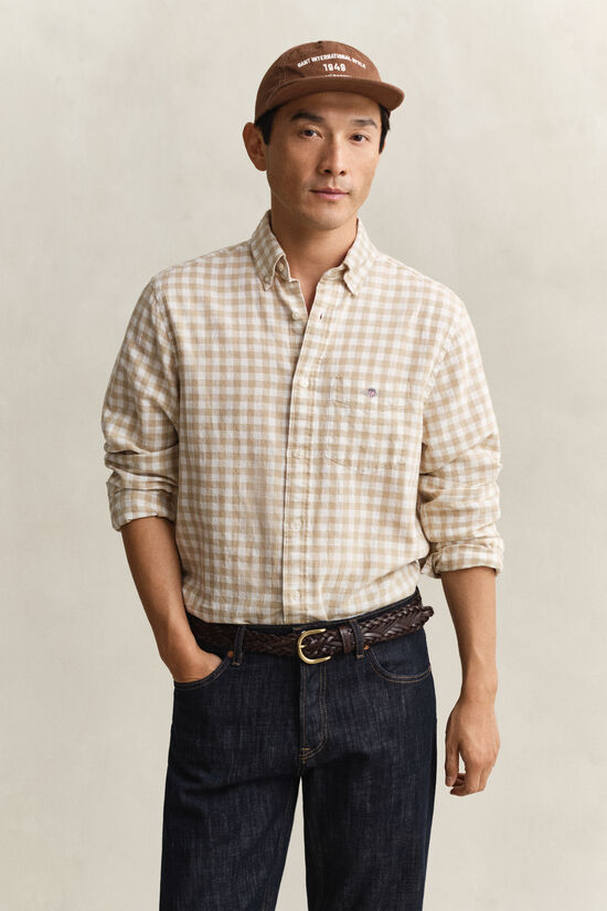 Gingham Linen Blend Shirt