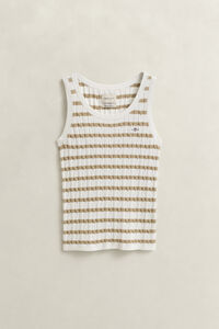 Striped Cable Knit Tank Top