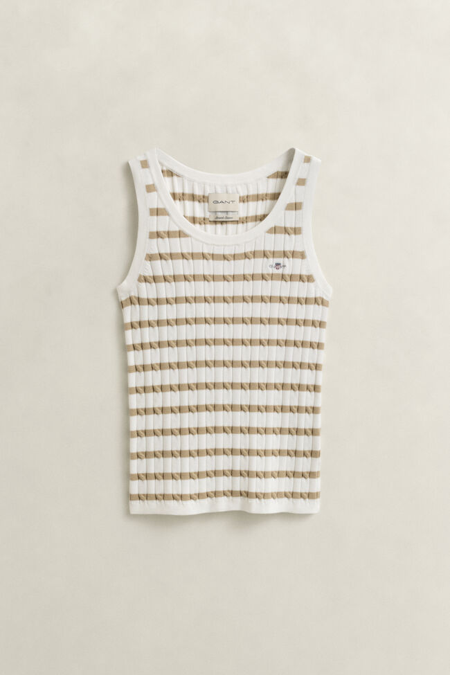 Striped Cable Knit Tank Top