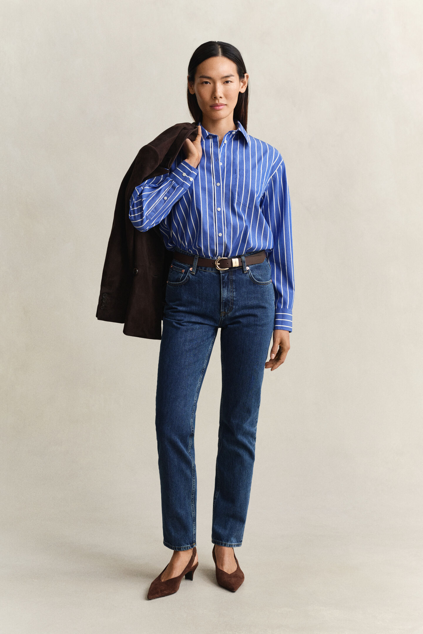 Relaxed Fit Classic Striped Poplin Shirt