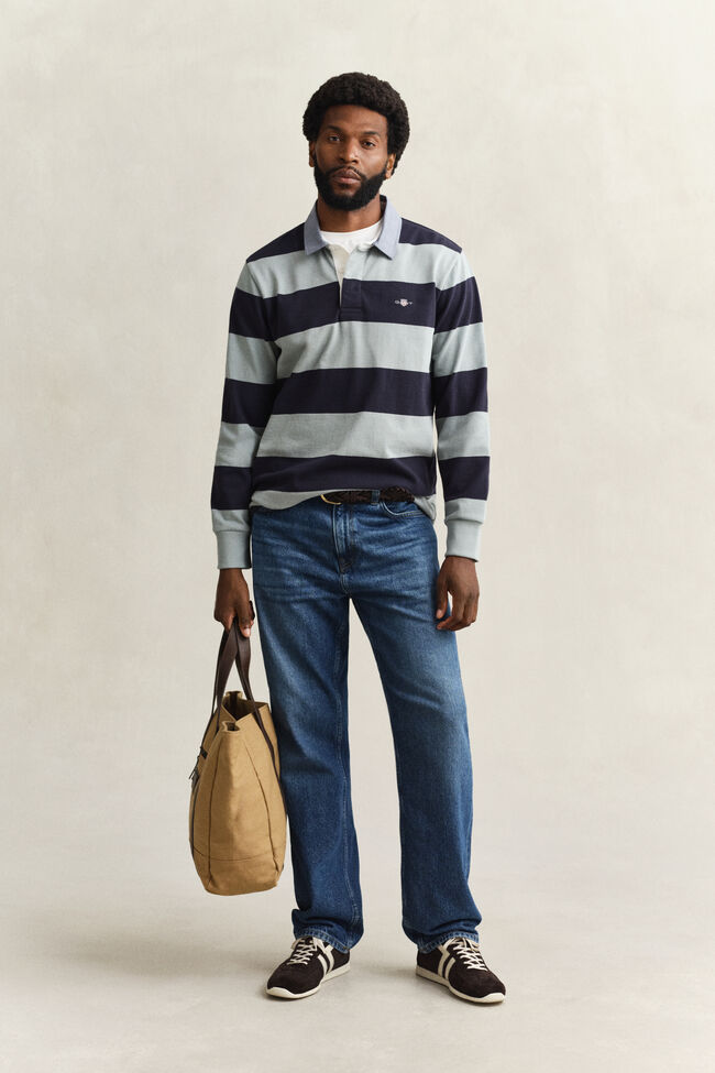 Chambray Collar Striped Heavy Rugger