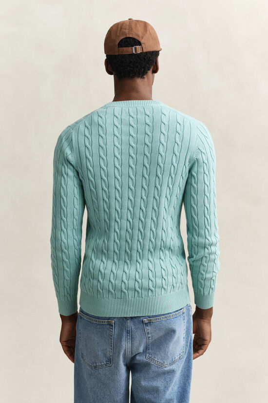 Cotton Cable Knit Crew Neck Sweater