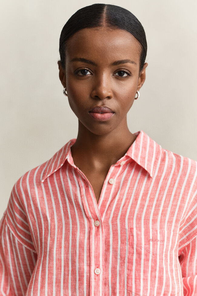 Relaxed Fit Striped Linen Shirt