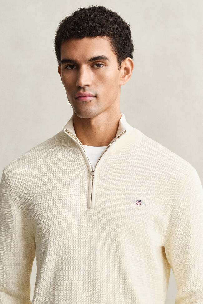 Mini Cable Knit Half-Zip Sweater