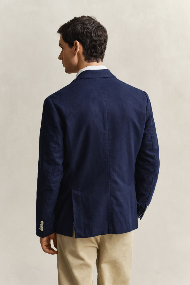 Textured Cotton Blend Suit Jacket