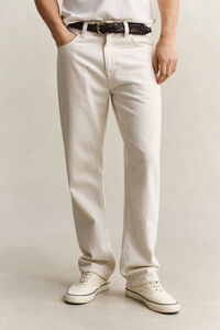 Straight Fit Ecru Jeans