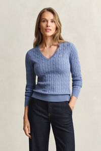 Cable Knit V-Neck Sweater