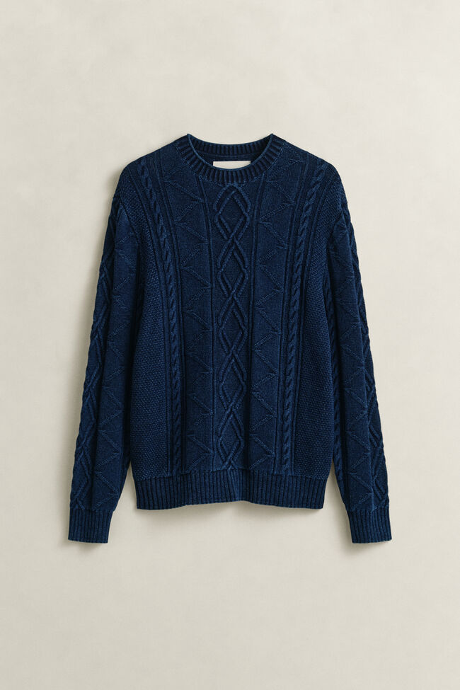 Indigo Cable Knit Sweater