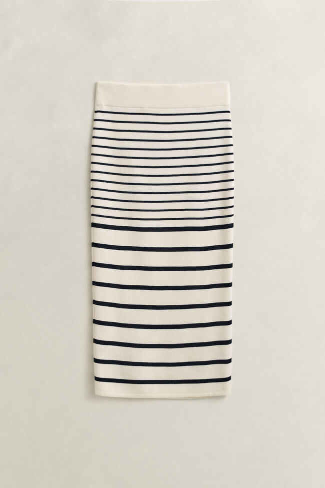 Striped Knitted Pencil Skirt