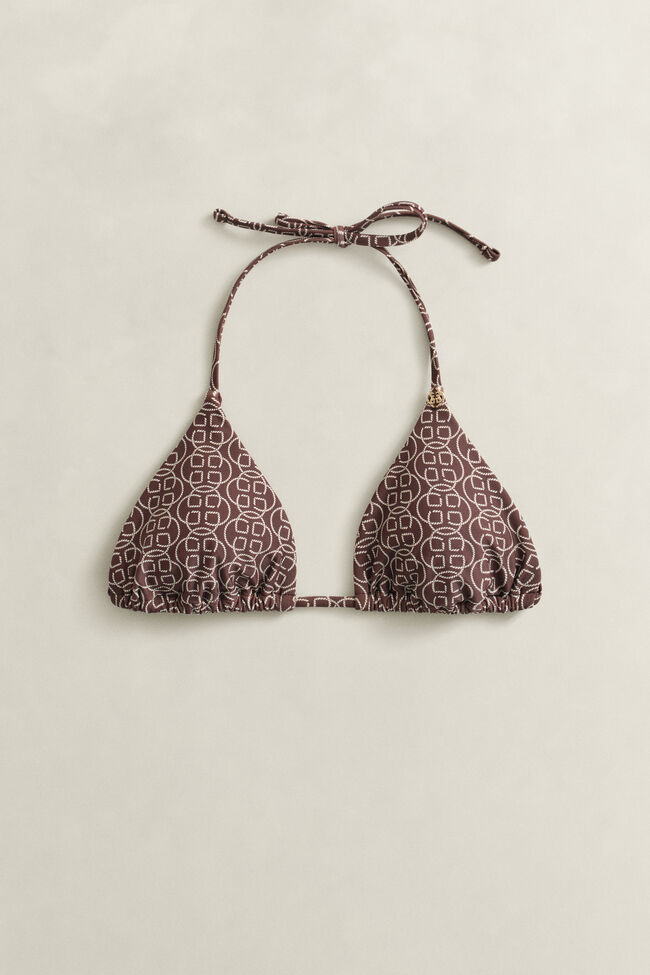 Printed Padded Triangle Bikini Top