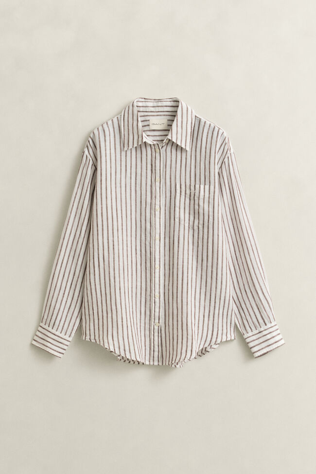 Relaxed Fit Striped Linen Shirt