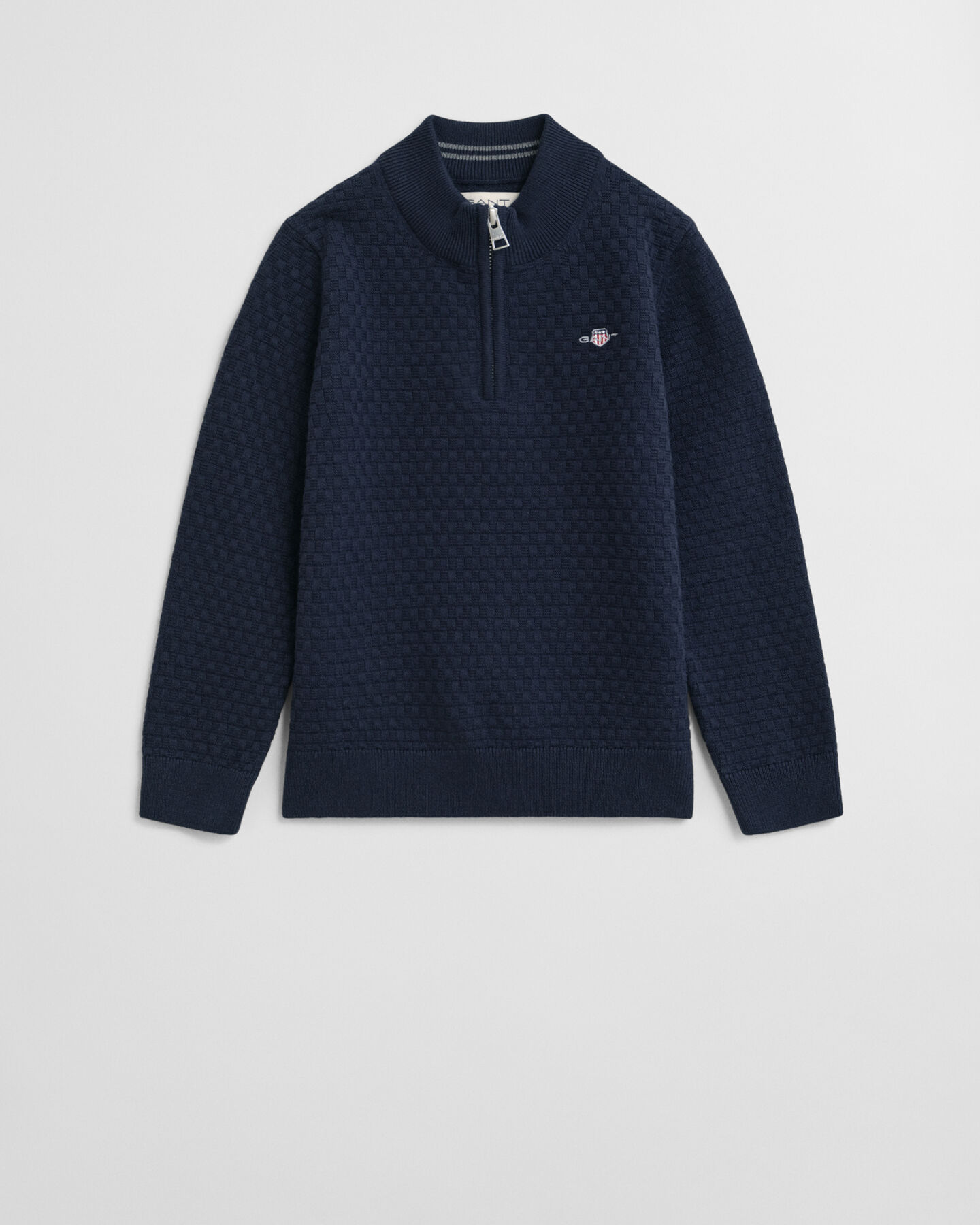 Kids Micro Textured Half-Zip Sweater