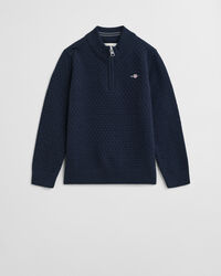 Kids Micro Textured Half-Zip Sweater