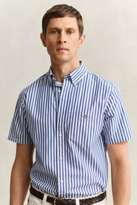 Striped Classic Poplin Short Sleeve Shirt