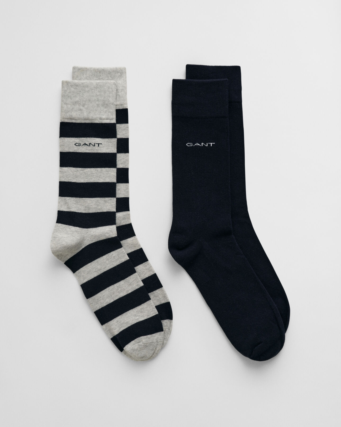 2-Pack Barstriped & Solid Socks