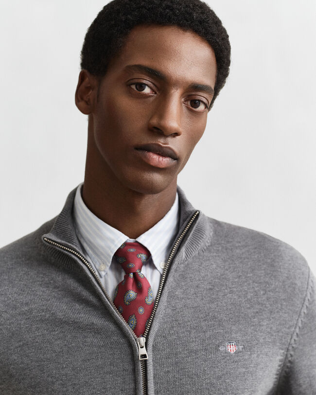 Casual Cotton Zip Cardigan