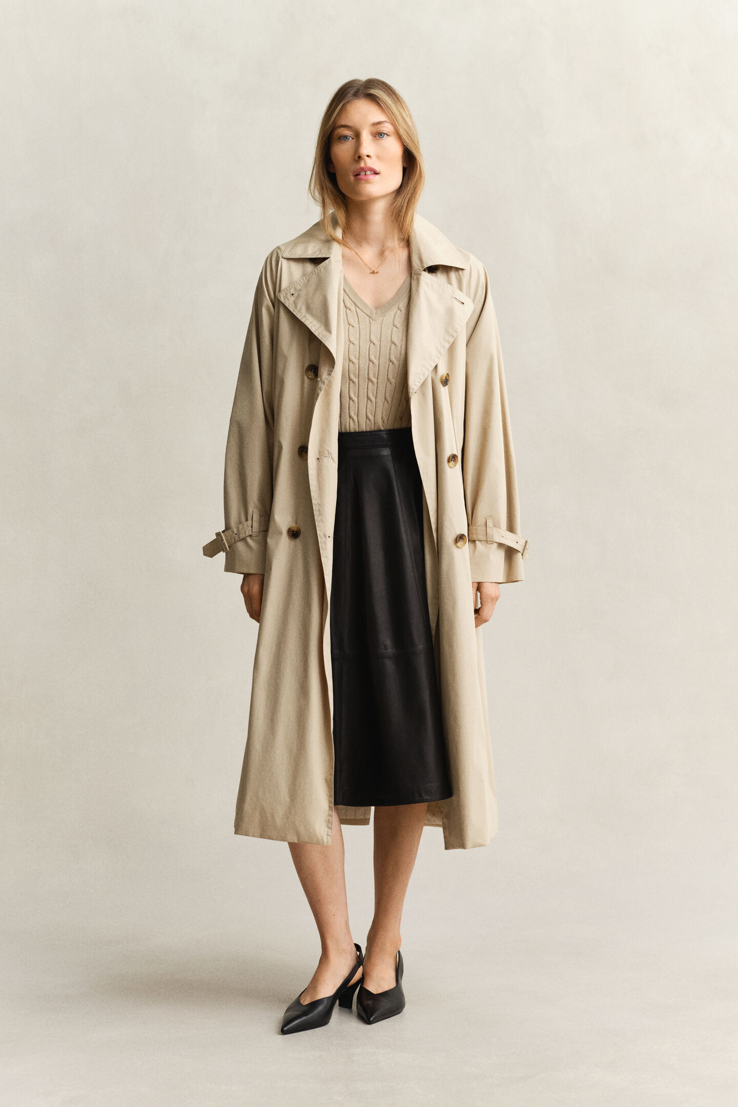 Cable Knit V-Neck Sweater