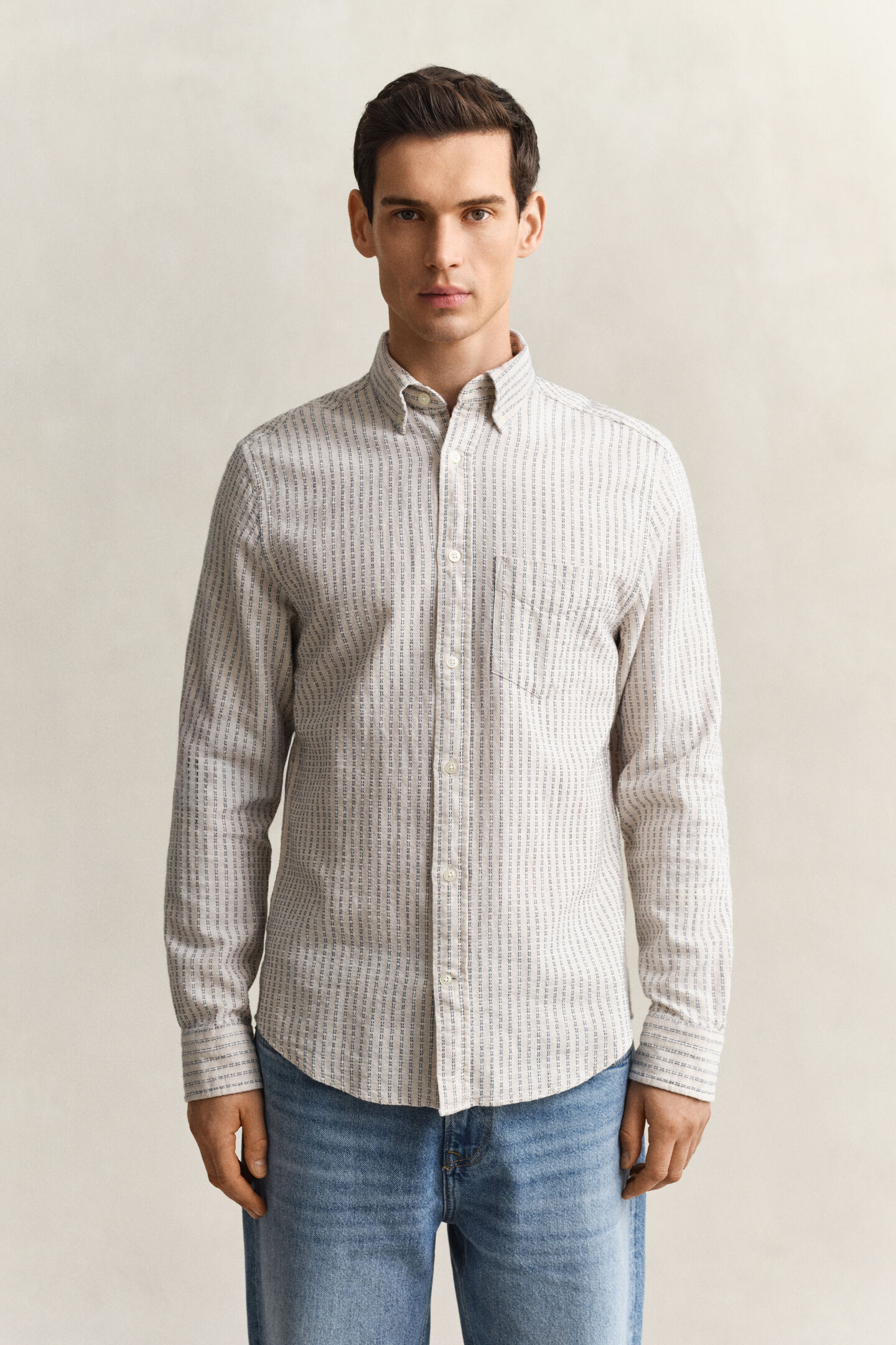 Striped Linen Blend Shirt