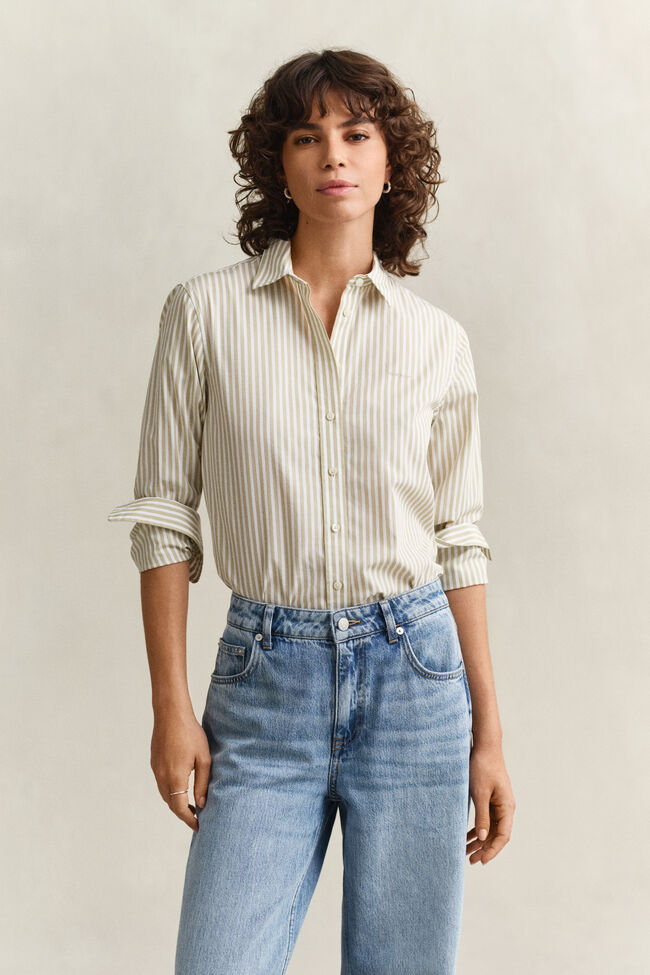 Regular Fit Classic Striped Poplin Shirt
