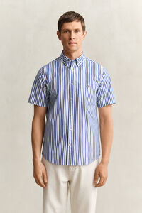 Striped Classic Poplin Short Sleeve Shirt