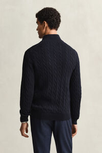 Cotton Cable Knit Half-Zip Sweater