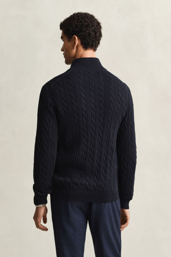Cotton Cable Knit Half-Zip Sweater