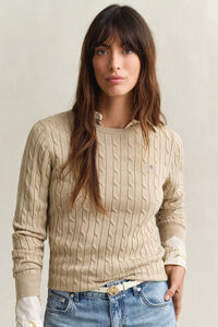 Cable Knit Crew Neck Sweater