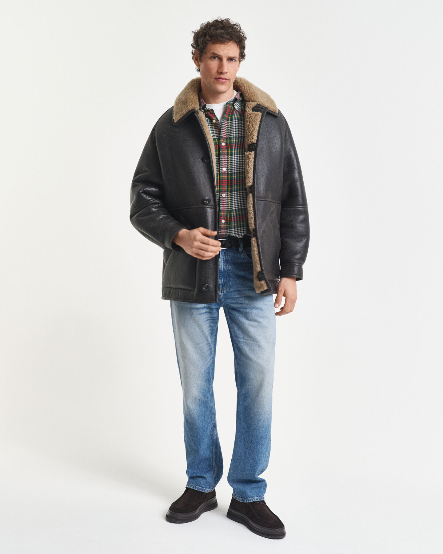 Relaxed Fit Lightweight Checked Twill Shirt