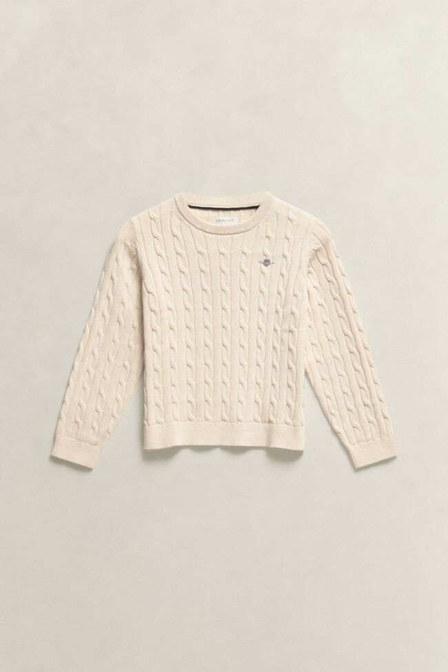 Boys Shield Cable Knit Sweater