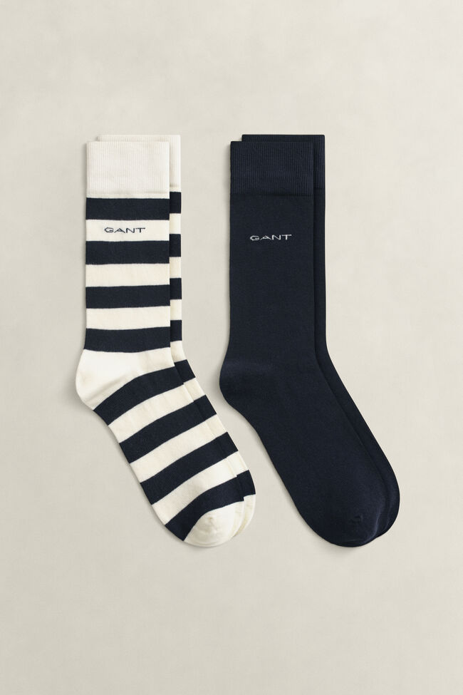 2-Pack Barstripe & Solid Socks