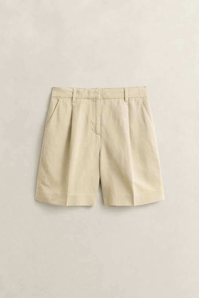 Tailored Linen Blend Shorts