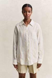 Relaxed Fit Striped Linen Shirt