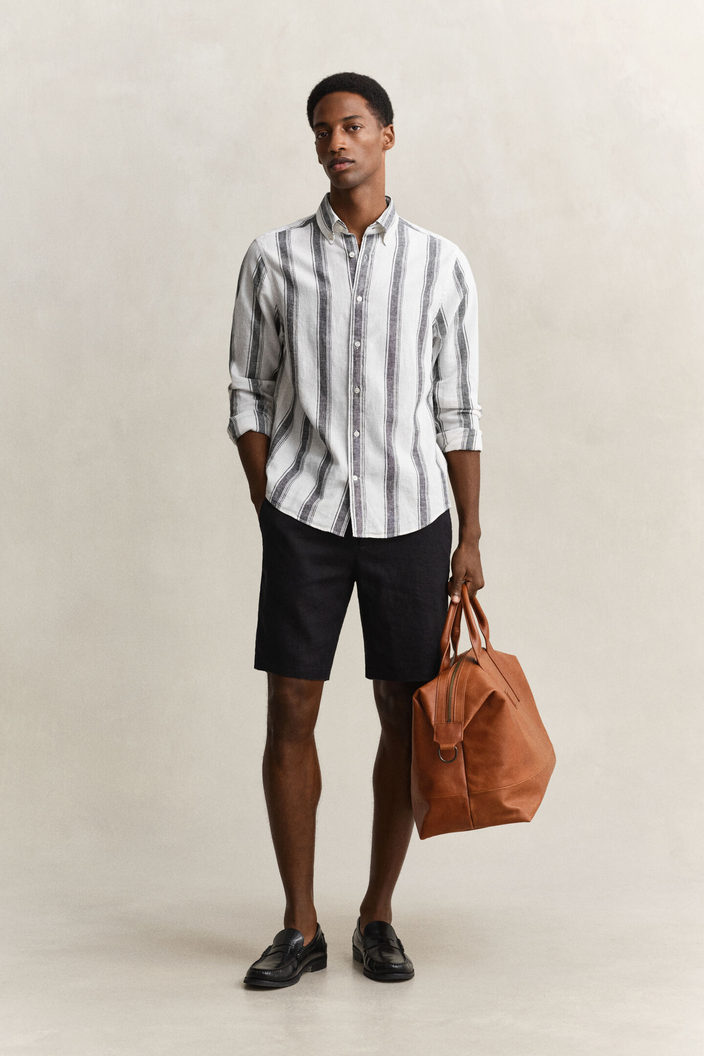 Striped Linen Blend Shirt