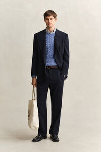 Cotton Cable Knit Crew Neck Sweater