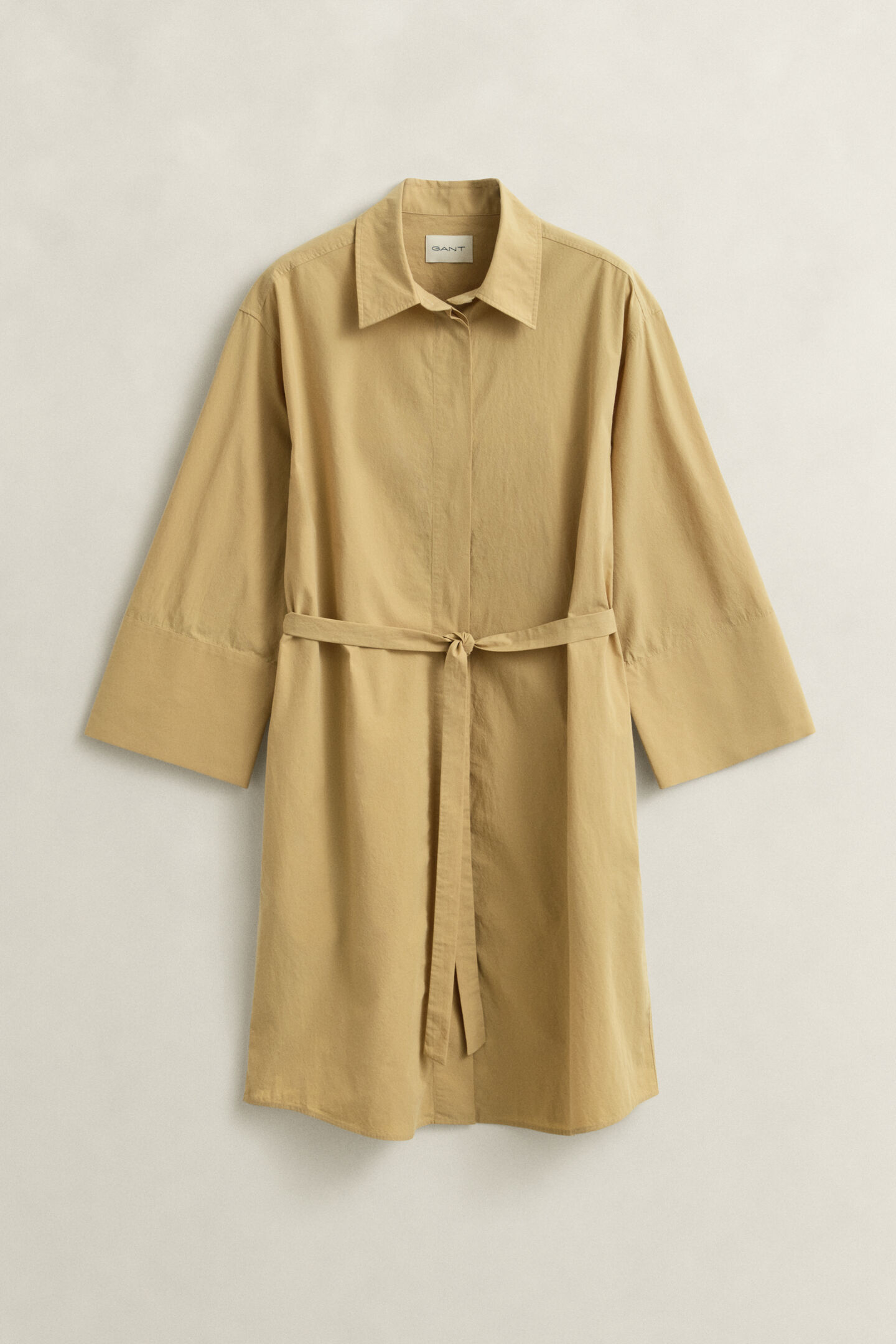 Belted Poplin Shirt Dress