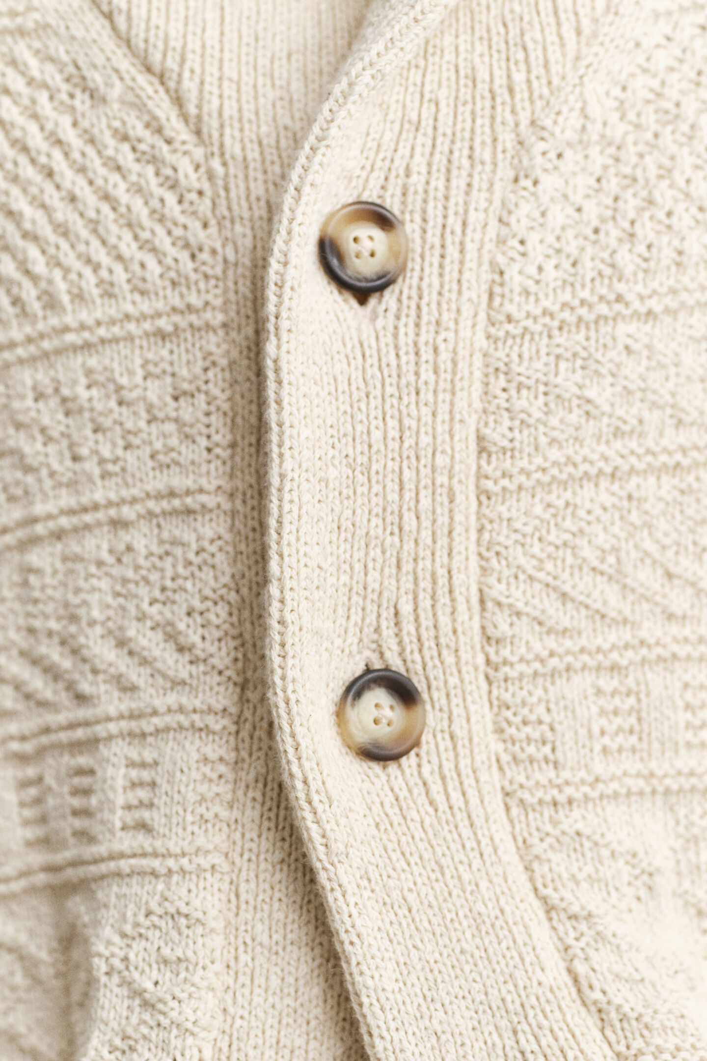 Textured Cotton Blend Cardigan