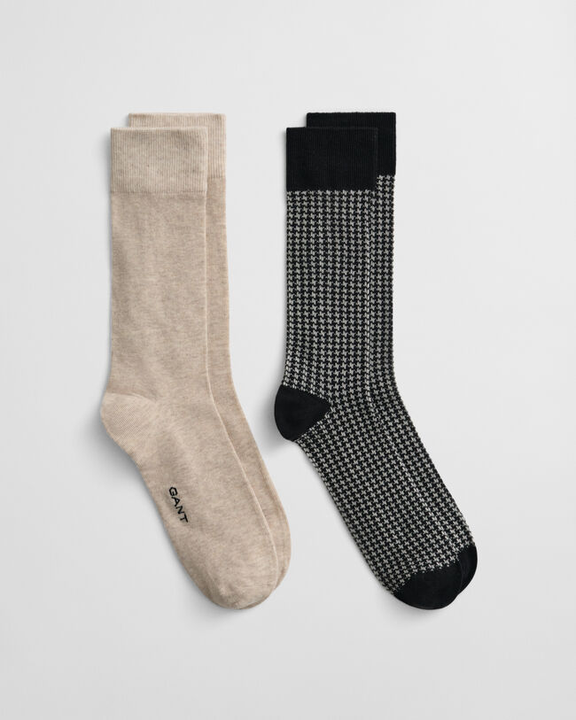 2-Pack Houndstooth Patterned Socks Gift Box