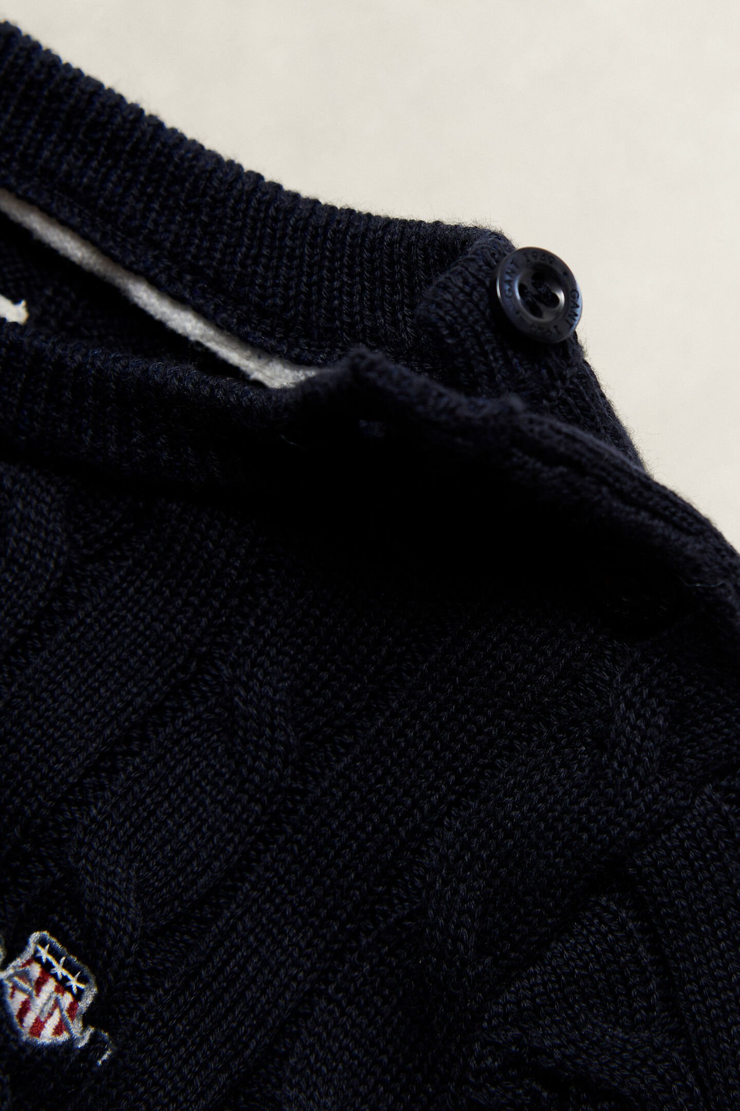 Girls Shield Cable Knit Sweater