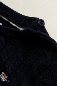 Girls Shield Cable Knit Sweater