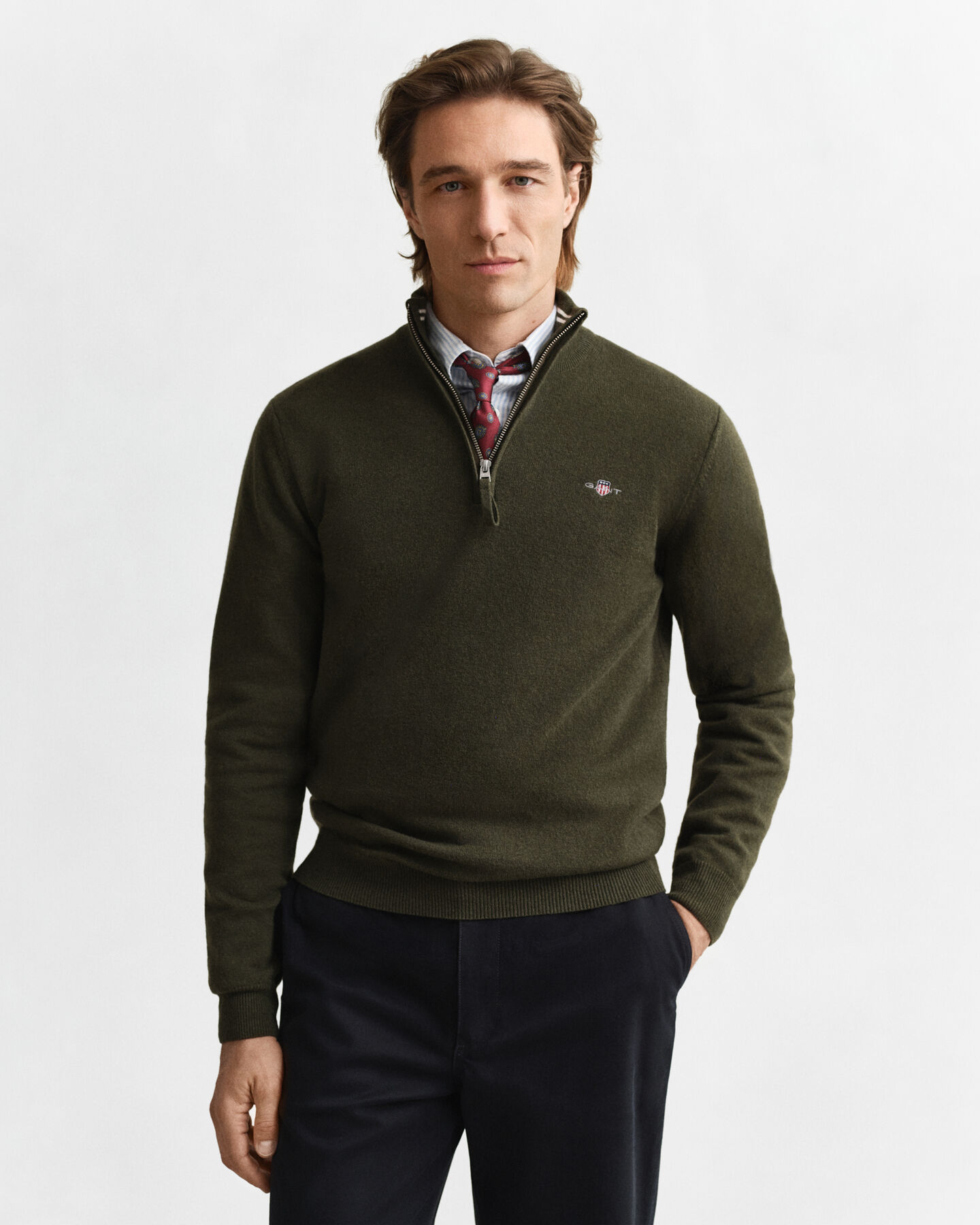 Superfine Lambswool Half-Zip Sweater