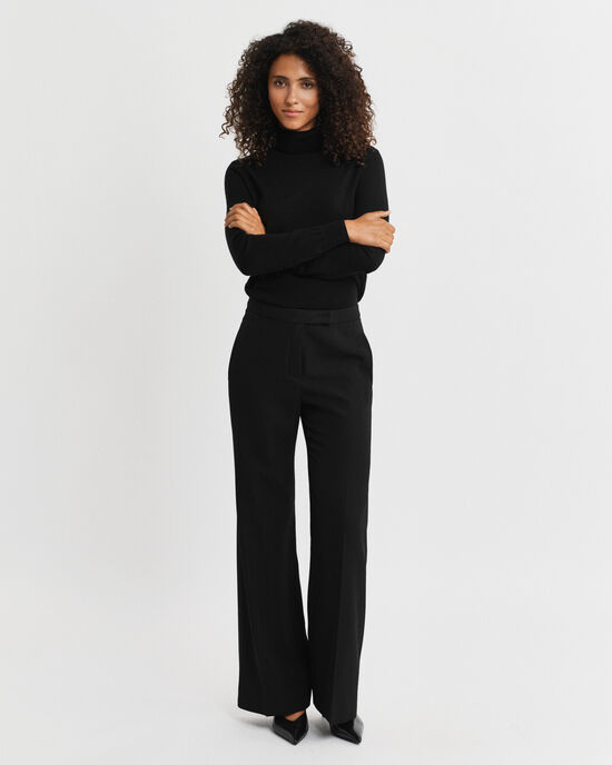Wool Blend Flared Tuxedo Pants