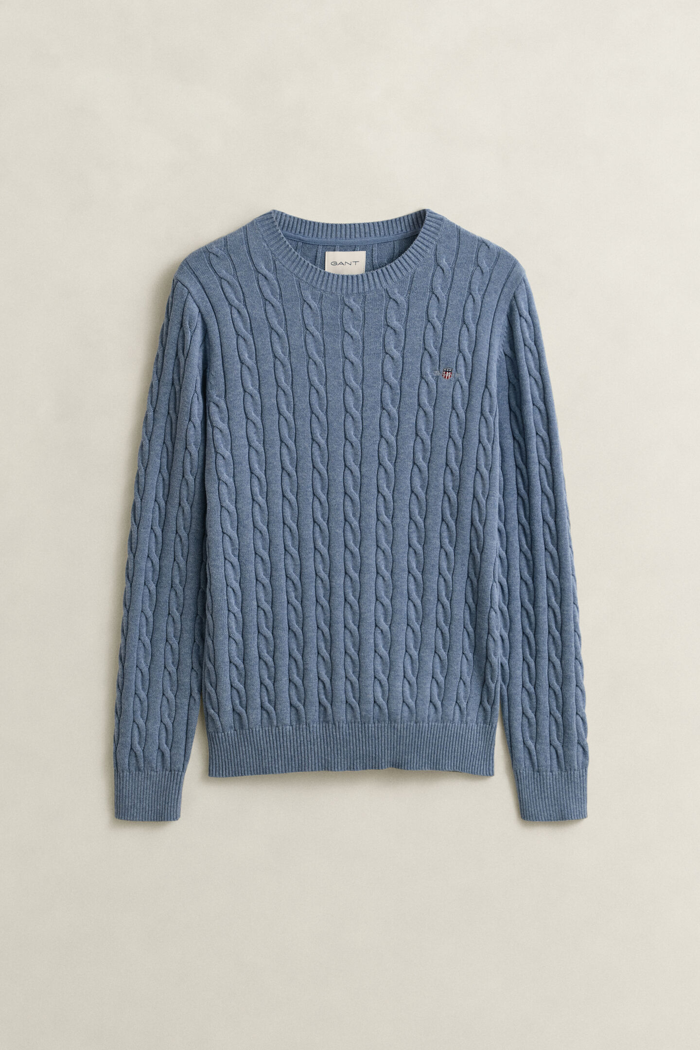 Cotton Cable Knit Crew Neck Sweater