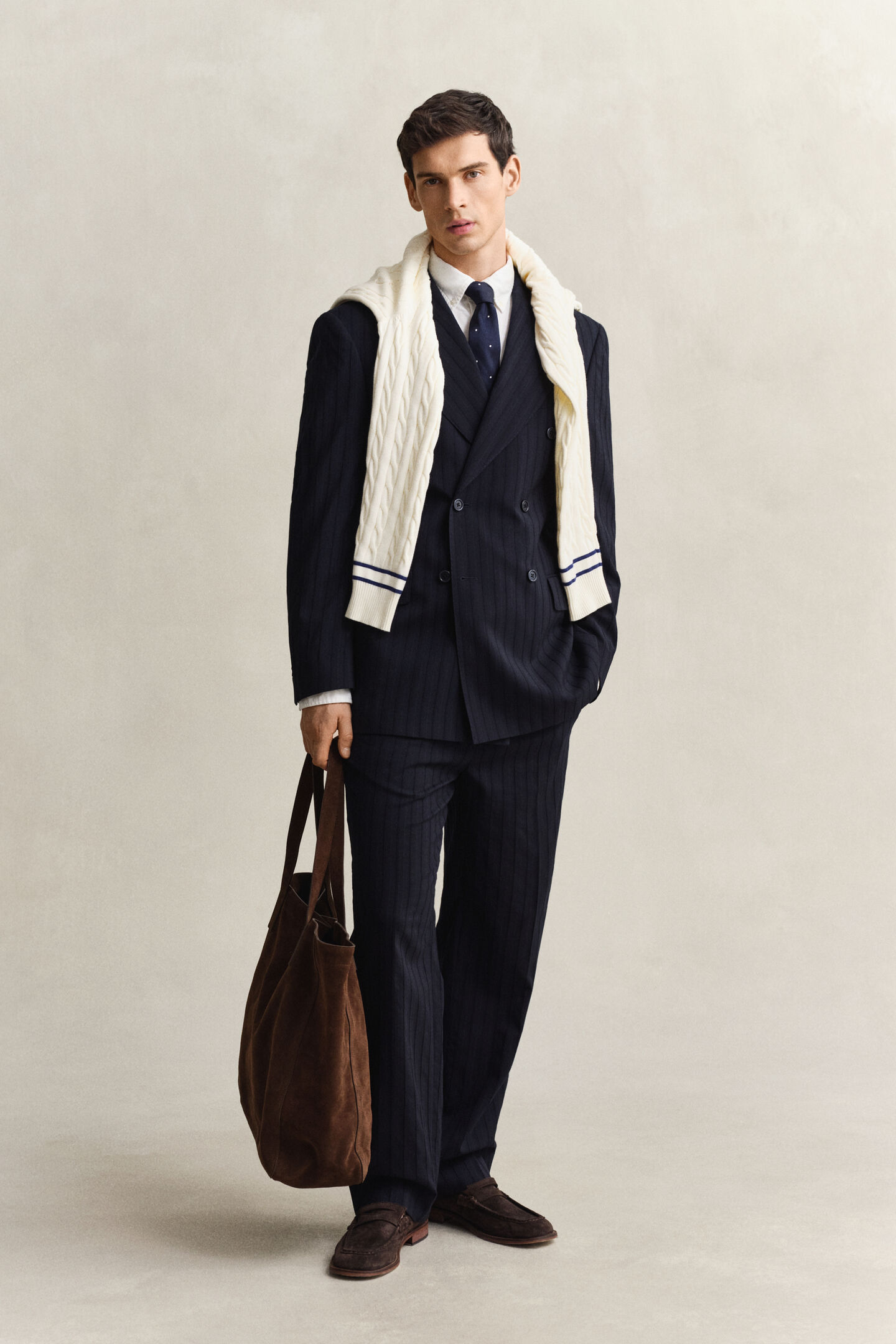 Tonal Pinstripe Suit Jacket