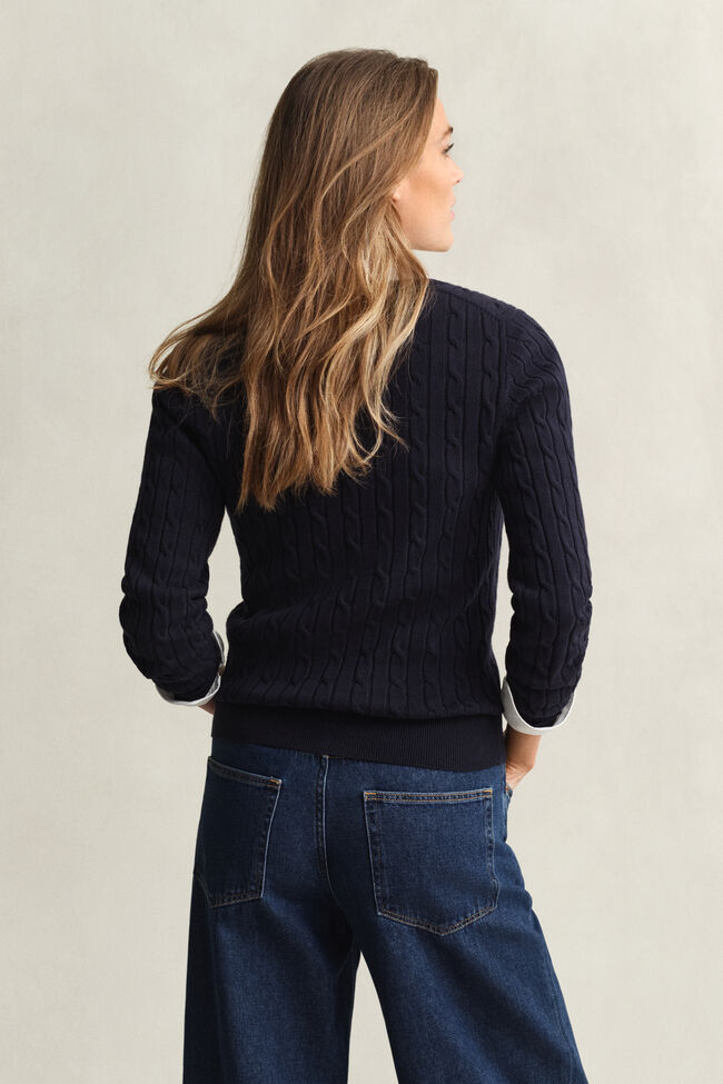 Cable Knit V-Neck Sweater